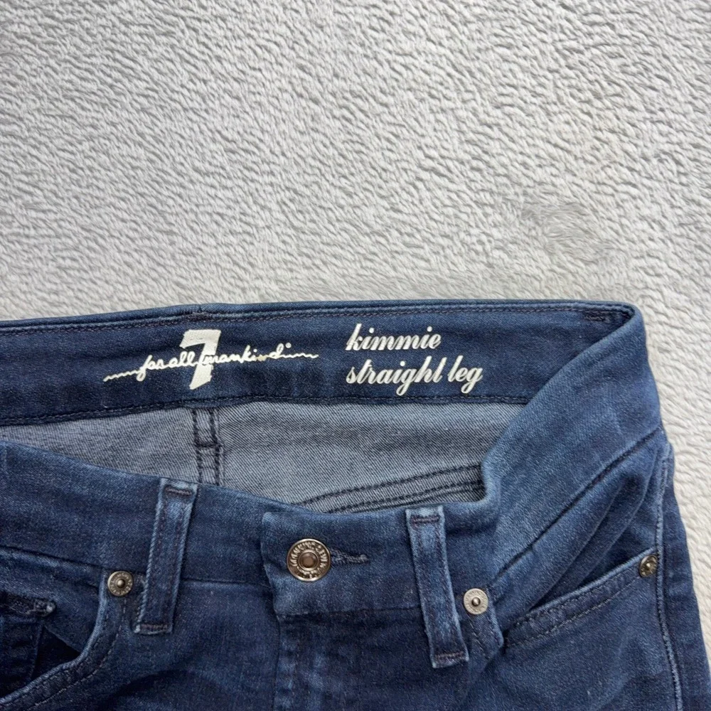 7 For All Mankind Jeans Womens 26 Blue Kimmie Straight Leg Dark Wash Stretch